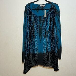Chicos Zenergy Velour Burnout Tunic NWT Size 20/22